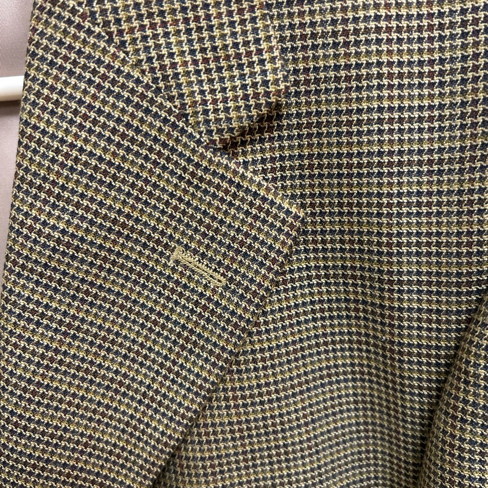Men's Tan Checkered Blazer - Picture 2 of 5
